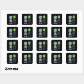 Ik hou van robots vierkante sticker (Vel)