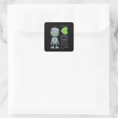 Ik hou van robots vierkante sticker (Tas)