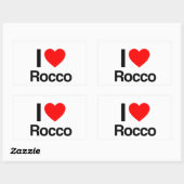 ik hou van rocco rechthoekige sticker (Vel)