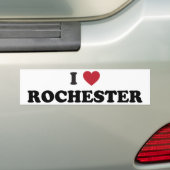 Ik hou van Rochester New York Bumpersticker (Op auto)