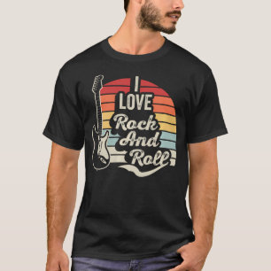 Ik Hou Van Rock And Roll Elektrische Gitaar Retro T-shirt