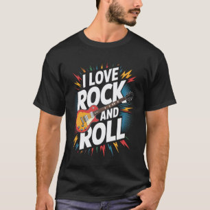 Ik hou van Rock And Roll Gitaar Levendige Expressi T-shirt