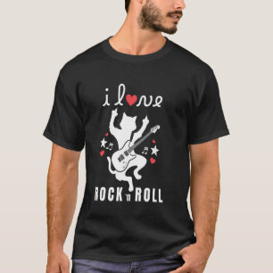 Ik hou van Rock and Roll Gitar Kat Rock and Roll M T-shirt