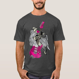 Ik hou van Rock and Roll Gitarist Engelenvleugels T-shirt