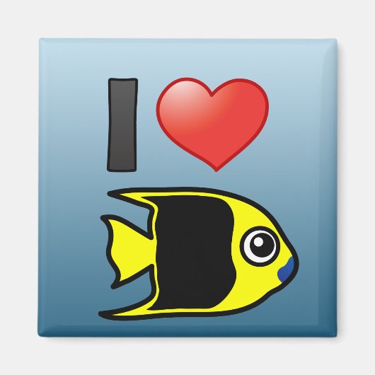 Ik hou van rock beauty magneet (Voorkant)