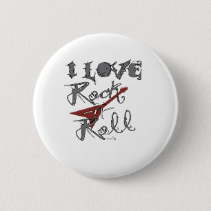 Ik hou van Rock en Roll Ronde Button 5,7 Cm