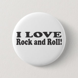Ik hou van Rock en Roll. Ronde Button 5,7 Cm