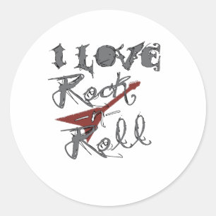 Ik hou van Rock en Roll Ronde Sticker