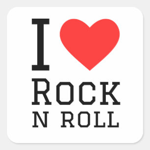 Ik hou van rock en roll vierkante sticker