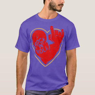 Ik hou van Rock in Roll Heart voor Valentijnsdag T-shirt
