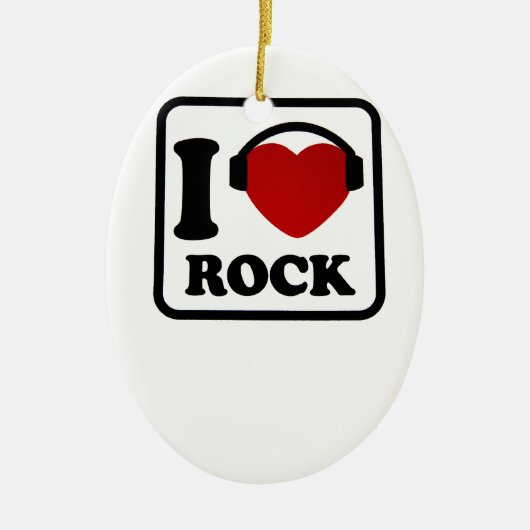 Ik hou van Rock Keramisch Ornament (Voorkant)