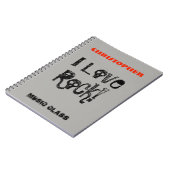 Ik Hou Van Rock Leuke Schedel Naam Notitieboek (Linkerzijde)