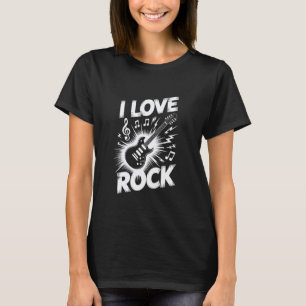 Ik hou van Rock Muziek Gitaar Enthousiast T-shirt
