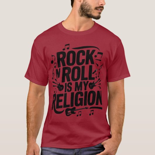 Ik hou van rock muziek T-shirt (Voorkant)