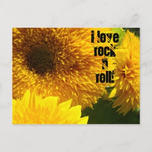 Ik hou van Rock n Roll ansichtkaarten Sunflower Br Briefkaart