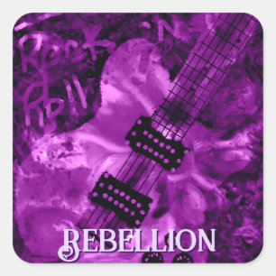 Ik hou van Rock 'N Roll Elektrische Gitaar Persoon Vierkante Sticker