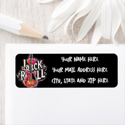 Ik hou van rock n roll elektrische gitaar retour a etiket (Insitu)