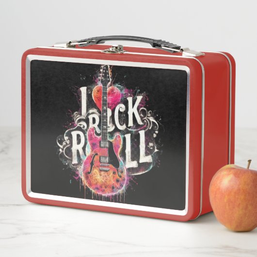 Ik hou van rock n roll elektrische gitaar schilder (In situ)