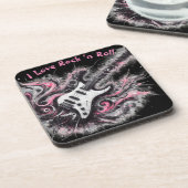 Ik hou van rock n roll elektrische gitaar schilder bier onderzetter (Linkerzijde)