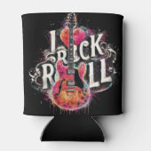Ik hou van rock n roll elektrische gitaar schilder blikjeskoeler (Achterkant)
