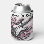 Ik hou van rock n roll elektrische gitaar schilder blikjeskoeler (Blikje Voorkant)
