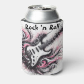 Ik hou van rock n roll elektrische gitaar schilder blikjeskoeler (Blikje Achterkant)