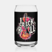 Ik hou van rock n roll elektrische gitaar schilder blikvorm glas (Achterkant)