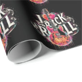 Ik hou van rock n roll elektrische gitaar schilder cadeaupapier (Rol Hoek)