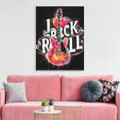 Ik hou van rock n roll elektrische gitaar schilder canvas afdruk (Insitu (Woonkamer))