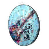 Ik hou van rock n roll elektrische gitaar schilder dartbord (Voorkant Rechts)