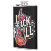 Ik hou van rock n roll elektrische gitaar schilder heupfles (Links)