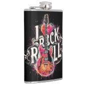 Ik hou van rock n roll elektrische gitaar schilder heupfles (Rechts)