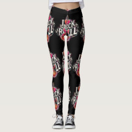 Ik hou van rock n roll elektrische gitaar schilder leggings