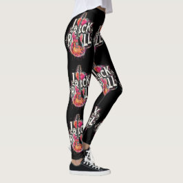 Ik hou van rock n roll elektrische gitaar schilder leggings