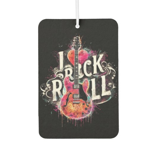 Ik hou van rock n roll elektrische gitaar schilder luchtverfrisser (Voorkant)