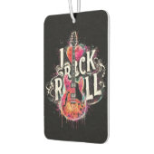 Ik hou van rock n roll elektrische gitaar schilder luchtverfrisser (Links)