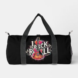 Ik hou van rock n roll elektrische gitaar schilder plunjezak