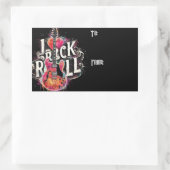 Ik hou van rock n roll elektrische gitaar schilder rechthoekige sticker (Tas)