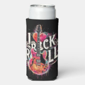 Ik hou van rock n roll elektrische gitaar schilder seltzer blikjeskoeler (Seltzer Achterkant)