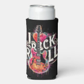 Ik hou van rock n roll elektrische gitaar schilder seltzer blikjeskoeler (Seltzer Voorkant)