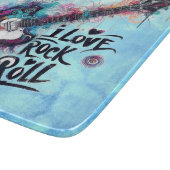 Ik hou van rock n roll elektrische gitaar schilder snijplank (Hoek)