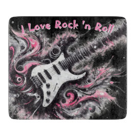 Ik hou van rock n roll elektrische gitaar schilder snijplank