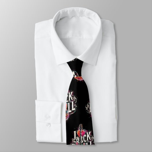 Ik hou van rock n roll elektrische gitaar schilder stropdas (Gebonden)