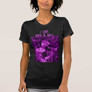 Ik hou van Rock N Roll elektrische gitaar schilder T-shirt