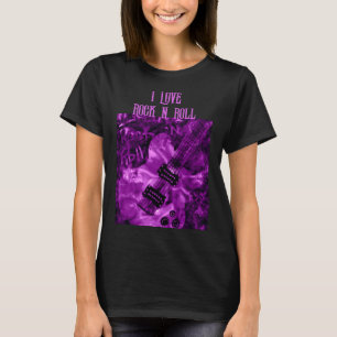 Ik hou van Rock N Roll elektrische gitaar schilder T-shirt