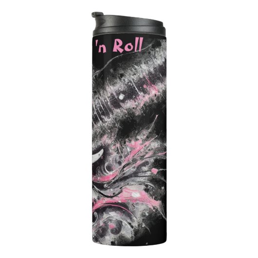 Ik hou van rock n roll elektrische gitaar schilder thermosbeker (Geroteerd rechts)