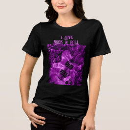 Ik hou van Rock N Roll elektrische gitaar schilder Tri-Blend Shirt