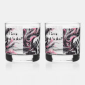 Ik hou van rock n roll elektrische gitaar schilder whisky glas (Rechts)