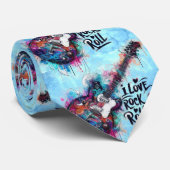 Ik hou van rock n roll elektrische gitaarmuziek Ar Stropdas (Opgerold)