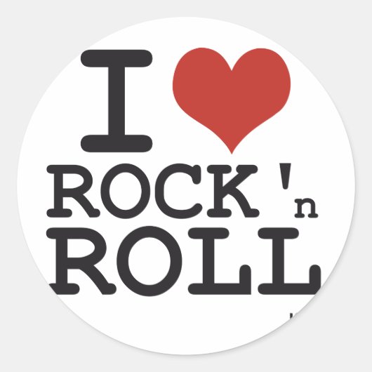 Ik hou van rock-'n-roll ronde sticker (Voorkant)